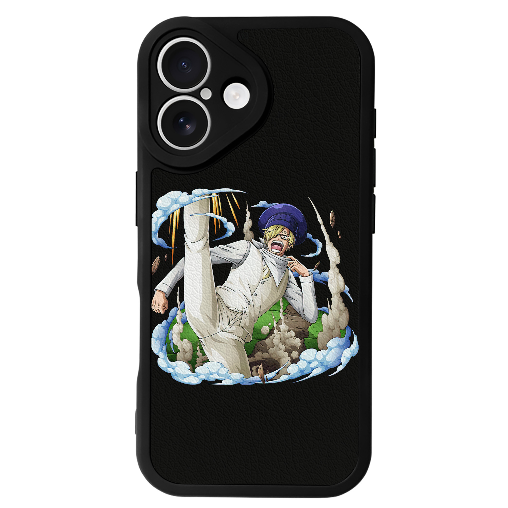 （画像用） ワンピース サンジ ONE PIECE Sanji 【iPhone 16シリーズ対応】シリコンスマホケース（レザー調） 材質：シリコン